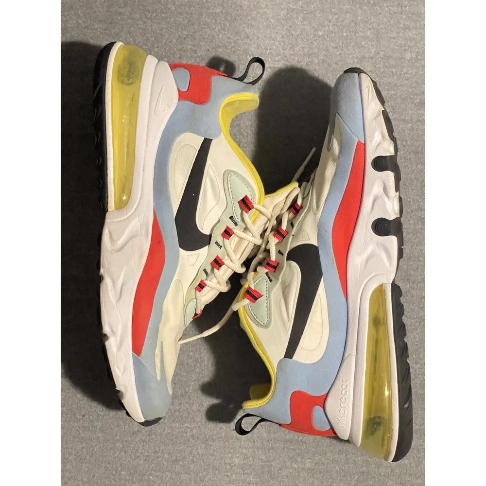Nike Air Max 270 React Multi Color Sail Black Volt Men's Size 10